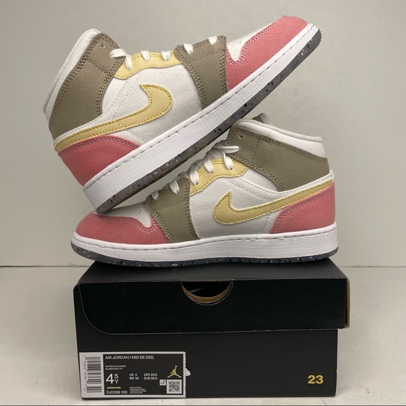 Nike Air Jordan 1 Retro Mid SE GS “Pastel/Grind” NEW 2022 - Picture 3 of 4